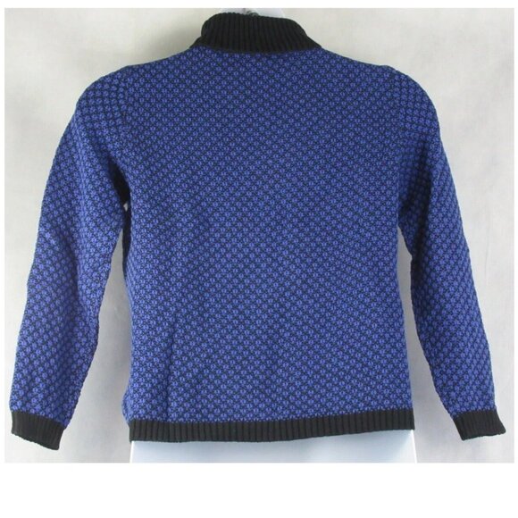 Karen Scott Women's Petite 100% Cotton Turtle Neck Tuck-Stitch Sweater, Blue, PM - Picture 2 of 3